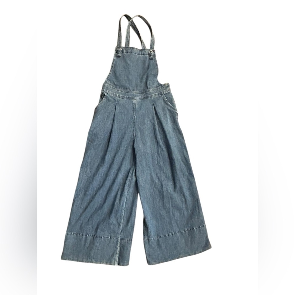 Maeve Wide-Leg Denim Overalls